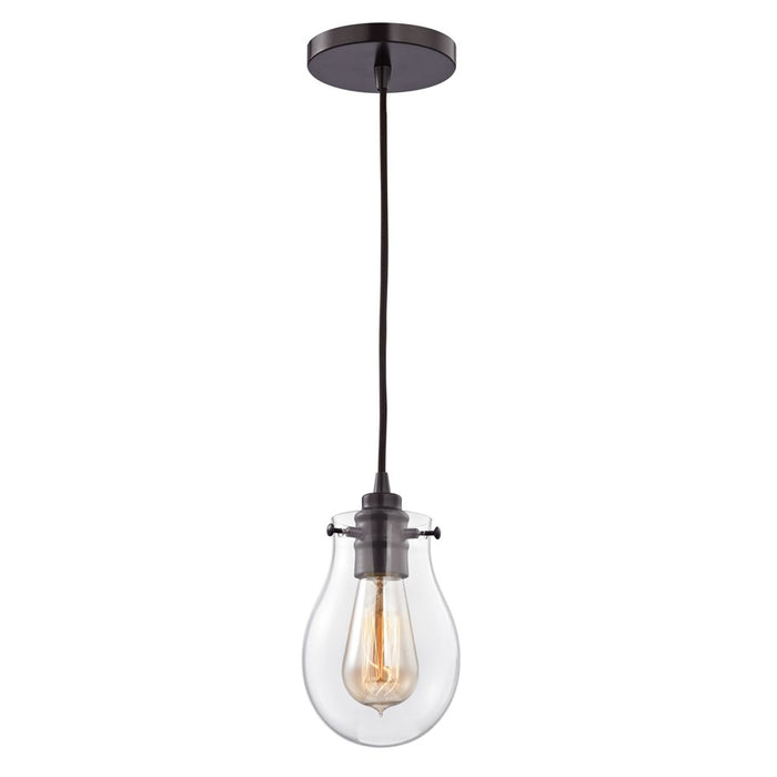 Atlas Lighting Jaelyn 5'' Wide 1Lt Pendant, Oil Rubbed Bronze/Clear