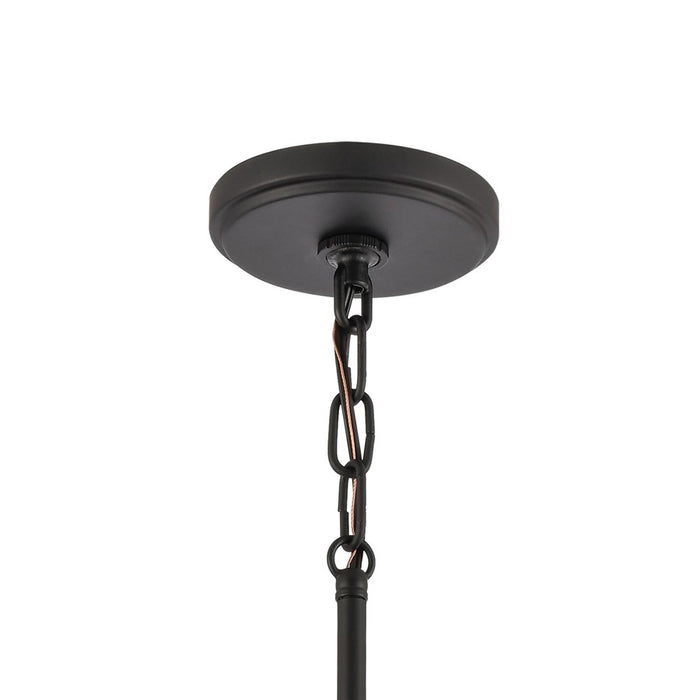 Atlas Lighting Kennington 8'' Wide 1Lt Mini Pendant, Black/Clear