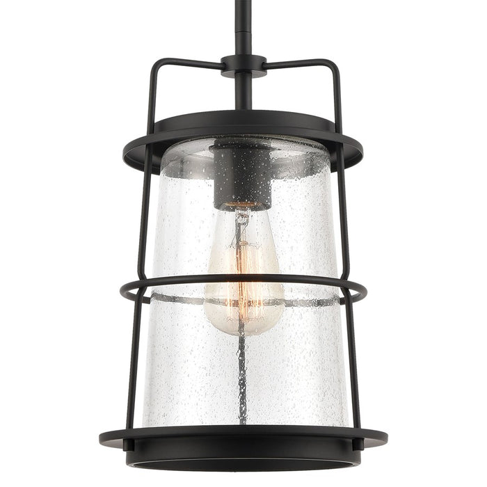 Atlas Lighting Kennington 8'' Wide 1Lt Mini Pendant, Black/Clear