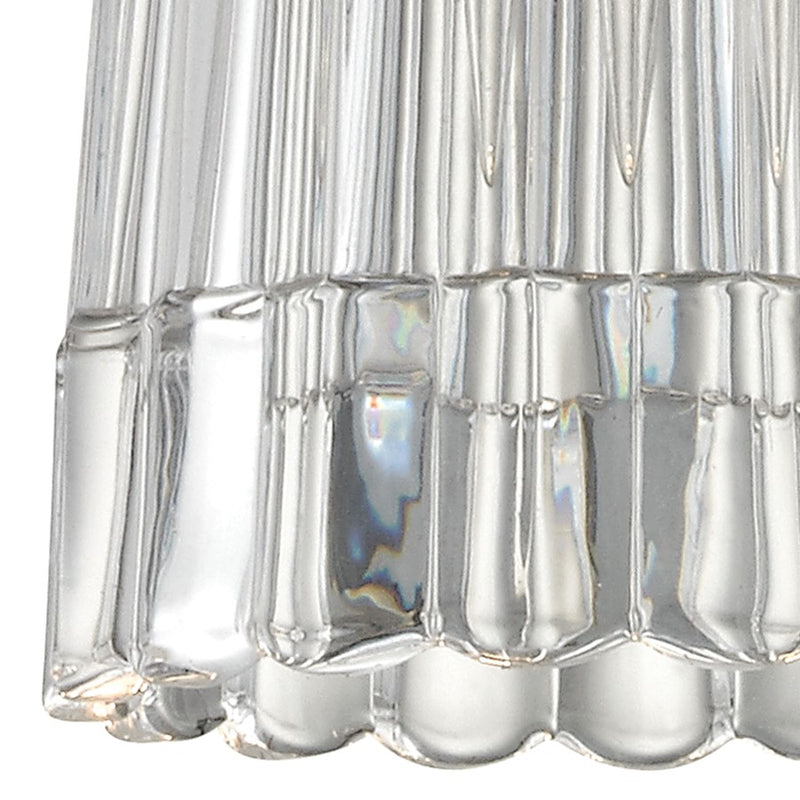 Atlas Lighting Kersey 4in 1-Light Pendant | Modern Satin Nickel and Clear Glass | Kitchen Island & Dining Room | 4 x 4 x 8 in | Model CL11617-NK