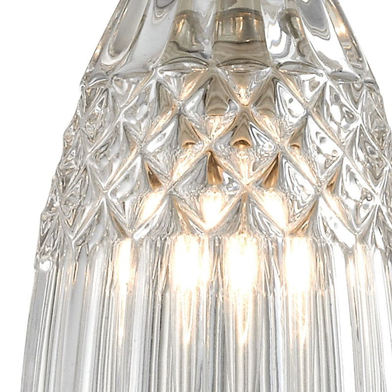 Atlas Lighting Kersey 4in 1-Light Pendant | Modern Satin Nickel and Clear Glass | Kitchen Island & Dining Room | 4 x 4 x 8 in | Model CL11617-NK