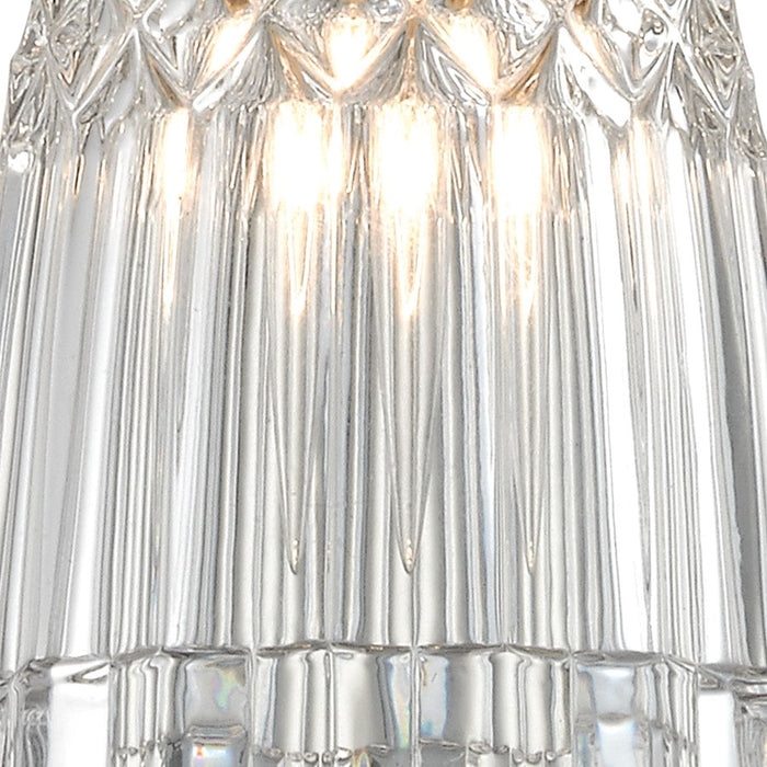 Atlas Lighting Kersey 4'' Wide 1Lt Pendant, Satin Nickel/Clear