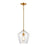 Atlas Lighting Konis 10'' Wide 1Lt Mini Pendant, Satin Brass/Clear
