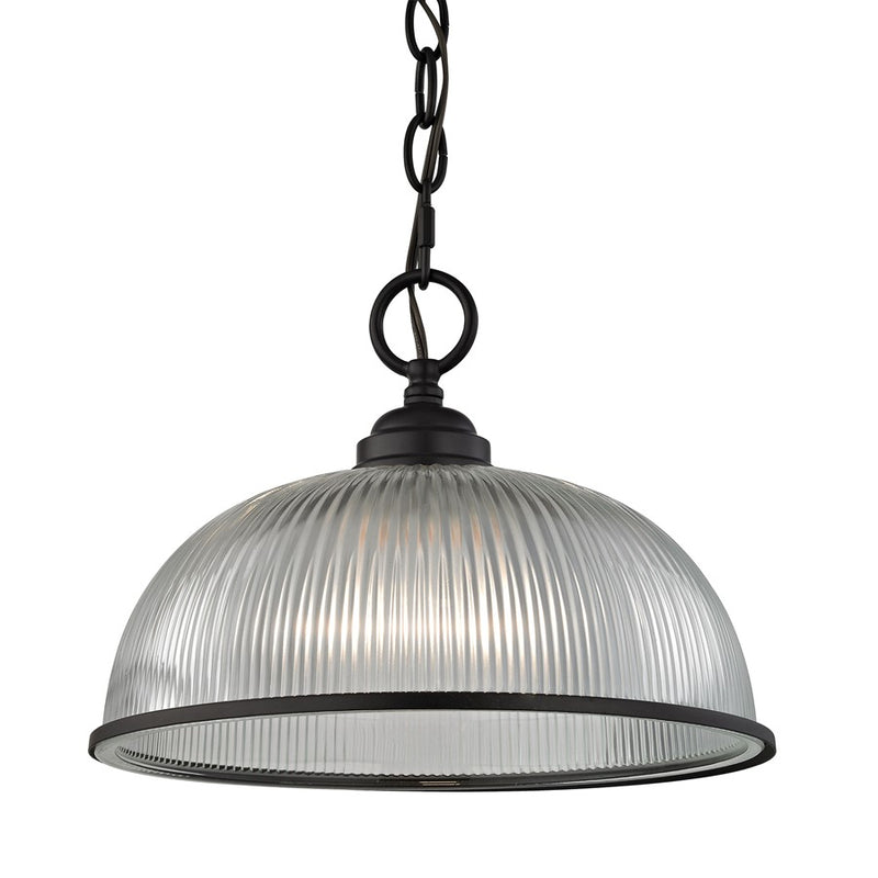 Atlas Lighting Liberty Park 12in 1-Light Mini Pendant | Traditional Oil Rubbed Bronze and Clear Glass | Kitchen Island & Dining | Model CL11620-BZ