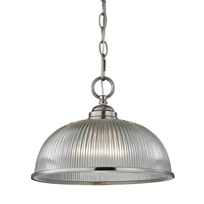 Atlas Lighting Liberty Park 12''W 1Lt Mini Pendant, Nickel/Clear