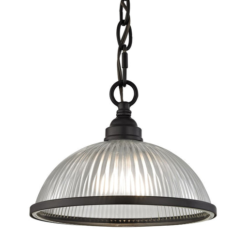 Atlas Lighting Liberty Park 9'' Wide 1Lt Mini Pendant, Bronze/Clear