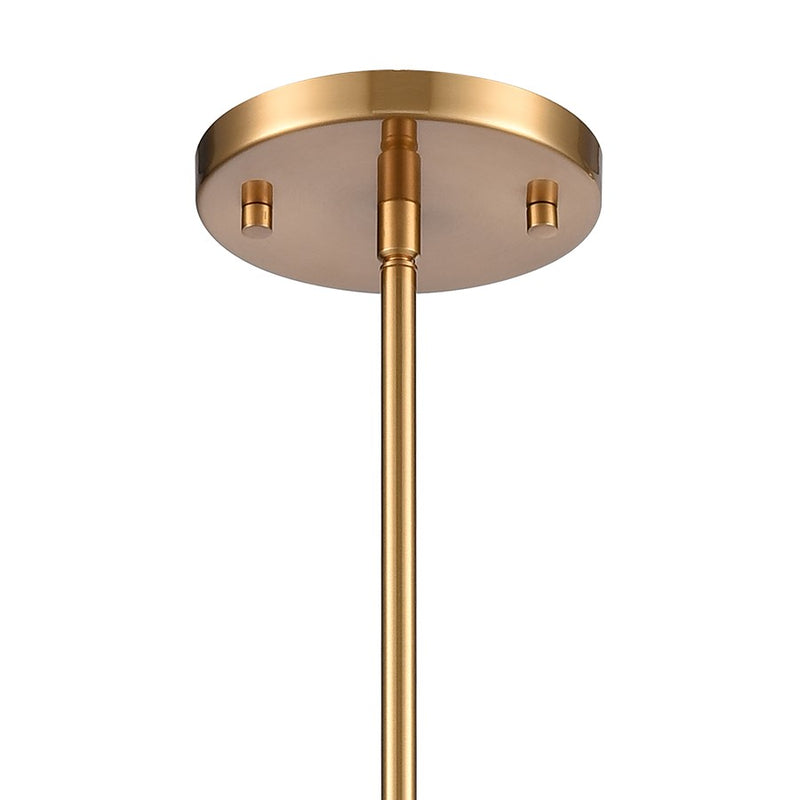 Atlas Lighting Lightweave 5.5in 1-Light Mini Pendant | Traditional Satin Brass and Clear Glass | Kitchen Island & Dining Room | Model CL11622-BS