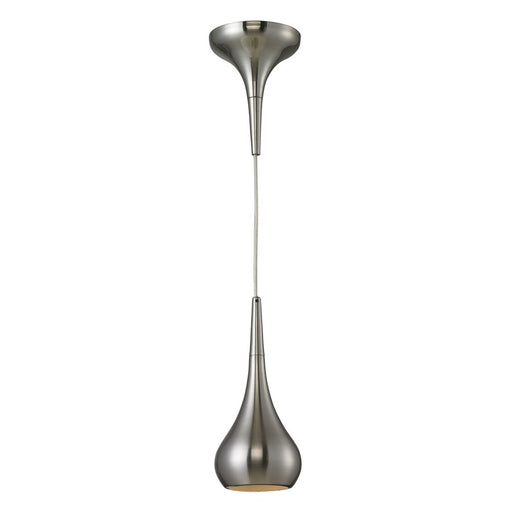 Atlas Lighting Lindsey 4''W 1Lt Mini Pendant, Satin Nickel/Clear