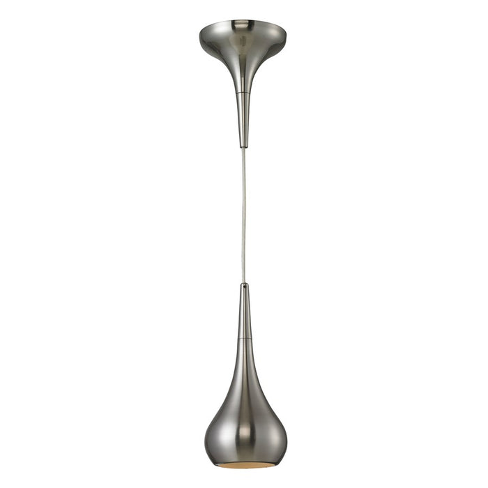 Atlas Lighting Lindsey 4''W 1Lt Mini Pendant, Satin Nickel/Clear