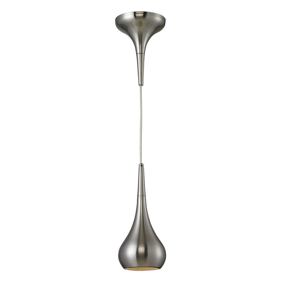 Atlas Lighting Lindsey 4''W 1Lt Mini Pendant, Satin Nickel/Clear