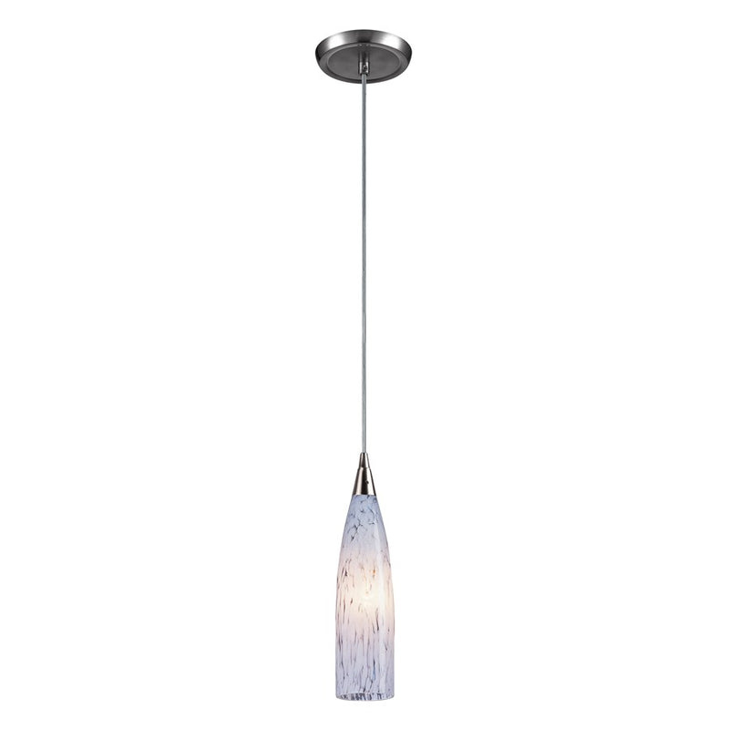 Atlas Lighting Lungo 3in 1-Light Pendant | Transitional Satin Nickel and White Frosted Glass | Kitchen Island & Dining Room | Model CL11625-WH