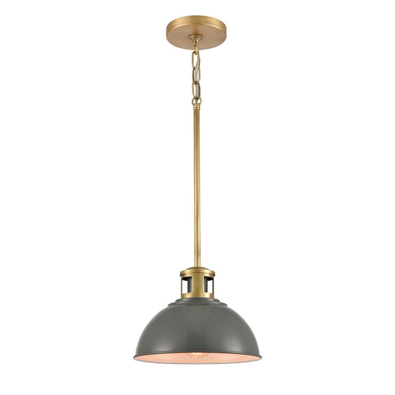 Atlas Lighting Lyndon 10'' Wide 1Lt Mini Pendant, Gray