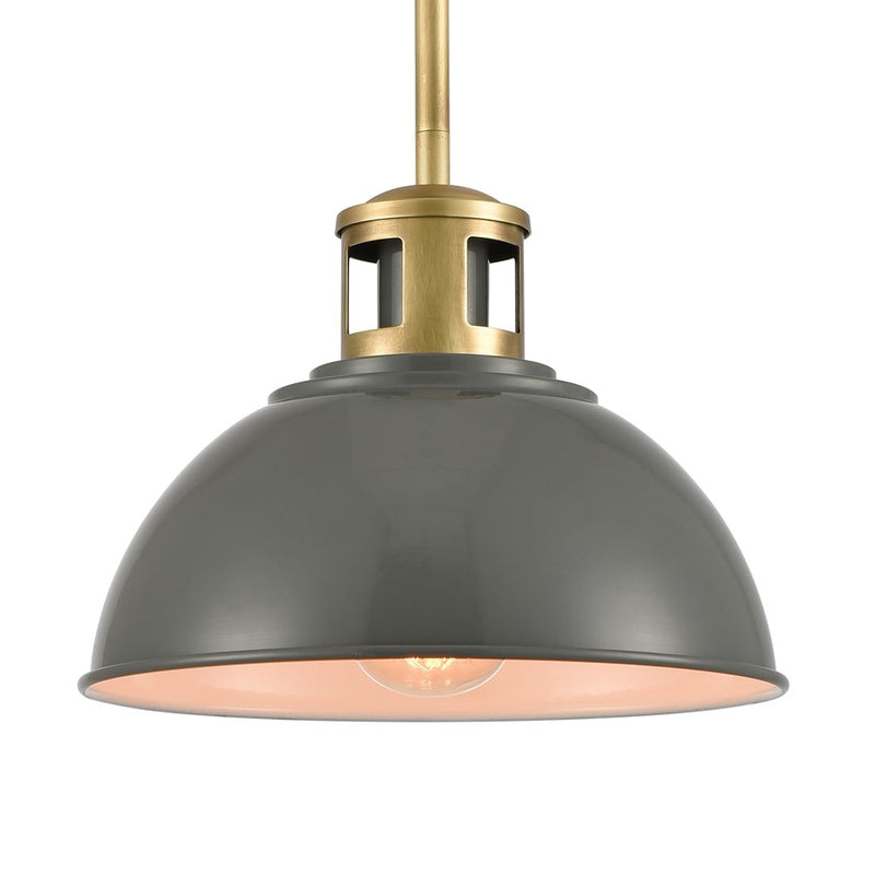 Atlas Lighting Lyndon 10'' Wide 1Lt Mini Pendant, Gray
