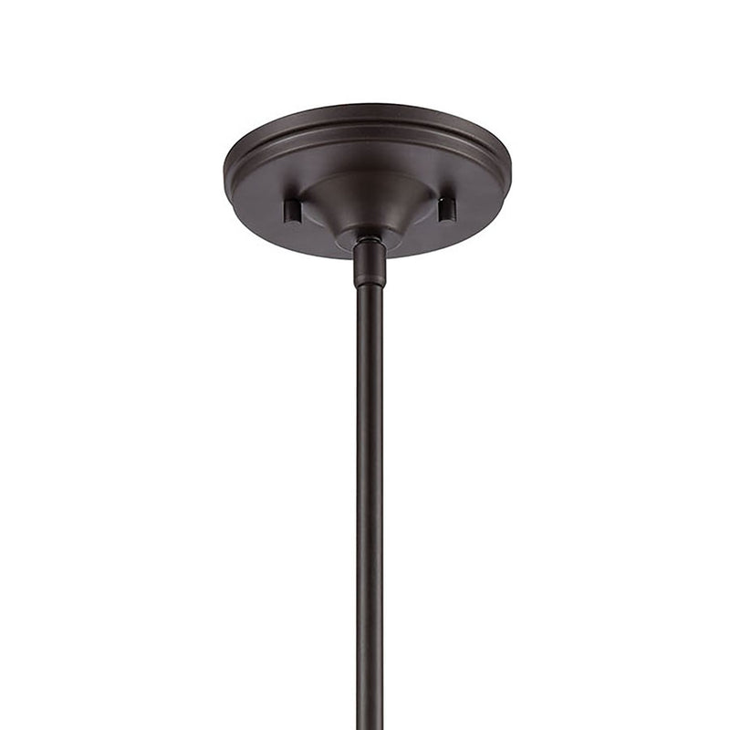 Atlas Lighting Manhattan Boutique 9in 1-Light Mini Pendant | Transitional Oil Rubbed Bronze and Clear Glass | Kitchen Island | Model CL11627-BZ