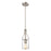 Atlas Lighting Market Square 5''W 1Lt Mini Pendant, Nickel/Clear