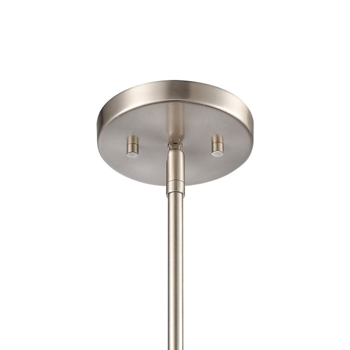 Atlas Lighting Market Square 5''W 1Lt Mini Pendant, Nickel/Clear