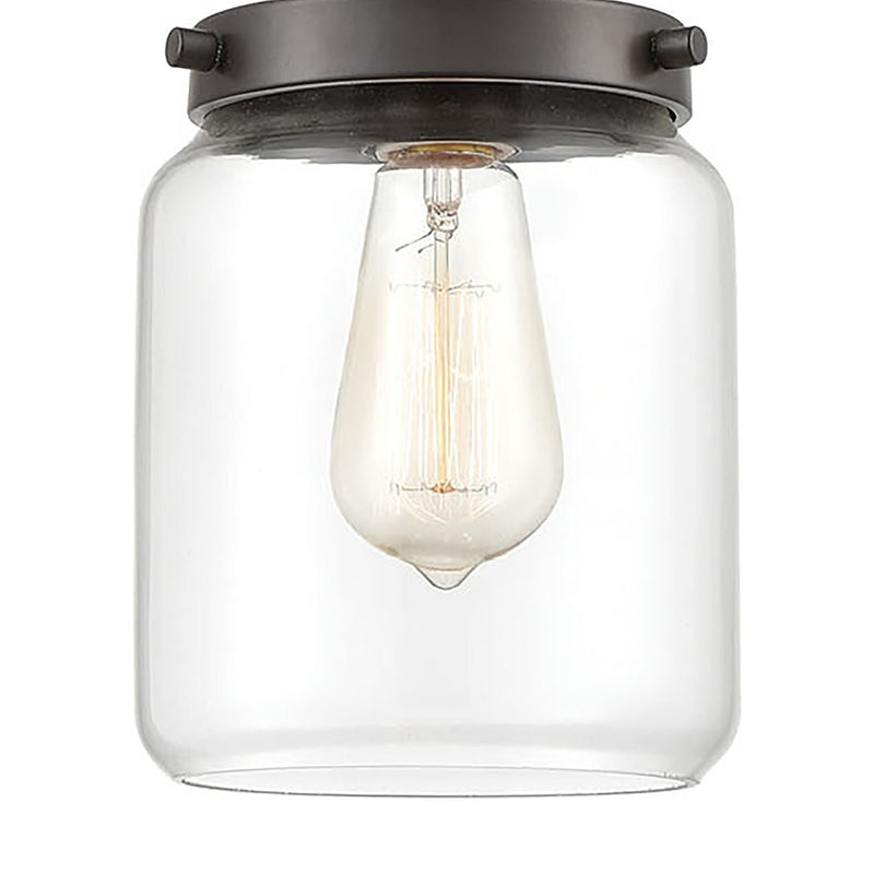 Atlas Lighting Mason 6in 1-Light Mini Pendant | Transitional Oil Rubbed Bronze and Clear Glass | Kitchen Island & Dining Room | Model CL11629-BZ