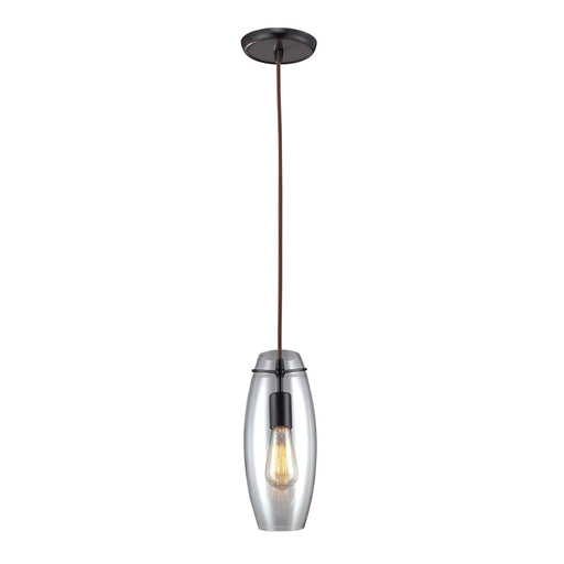 Atlas Lighting Menlow Park 5'' Wide 1Lt Mini Pendant, Bronze/Clear