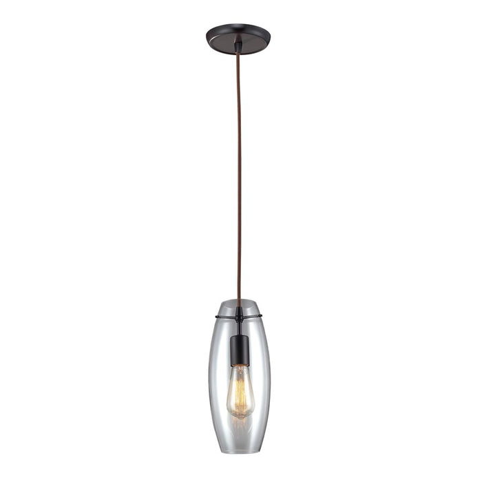 Atlas Lighting Menlow Park 5'' Wide 1Lt Mini Pendant, Bronze/Clear
