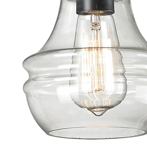 Atlas Lighting Menlow Park 6'' Wide 1Lt Mini Pendant, Bronze/Clear