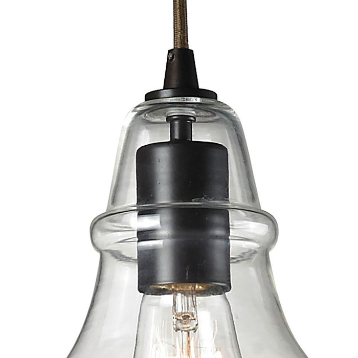 Atlas Lighting Menlow Park 6'' Wide 1Lt Mini Pendant, Bronze/Clear
