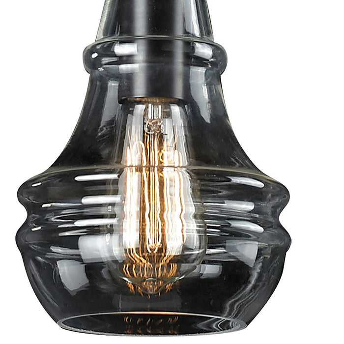 Atlas Lighting Menlow Park 6'' Wide 1Lt Mini Pendant, Bronze/Clear