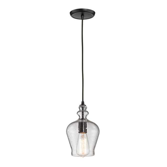 Atlas Lighting Menlow Park 6'' Wide 1Lt Mini Pendant, Bronze/Seed
