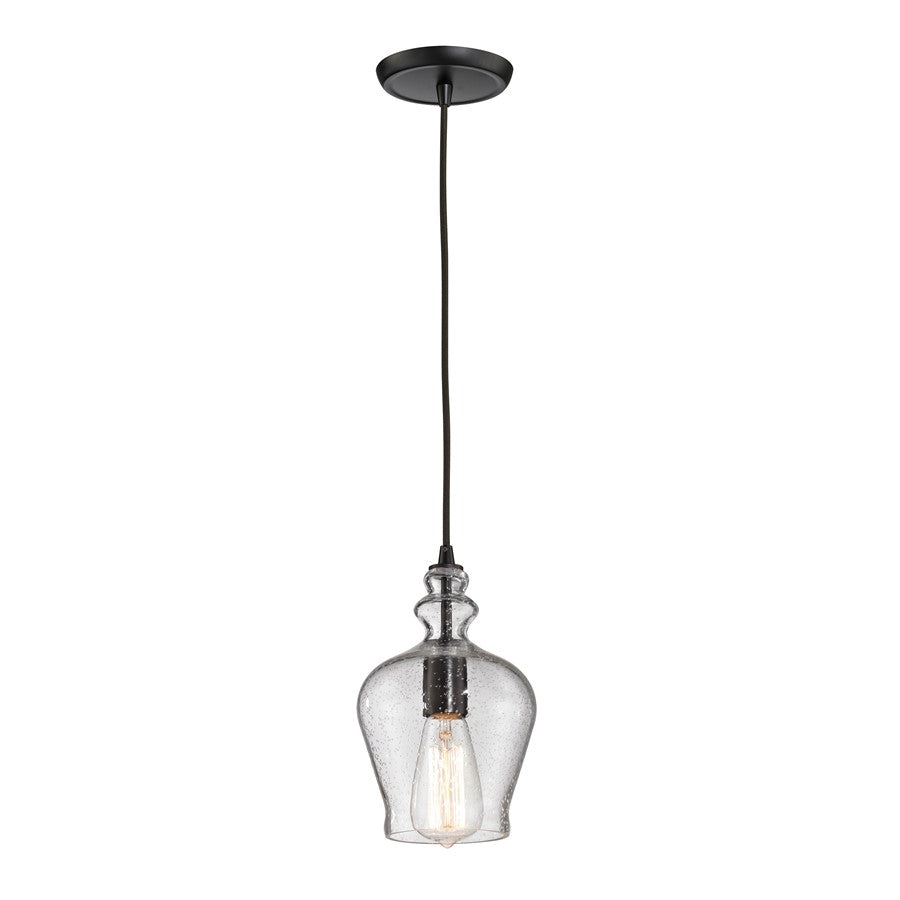 Atlas Lighting Menlow Park 6'' Wide 1Lt Mini Pendant, Bronze/Seed