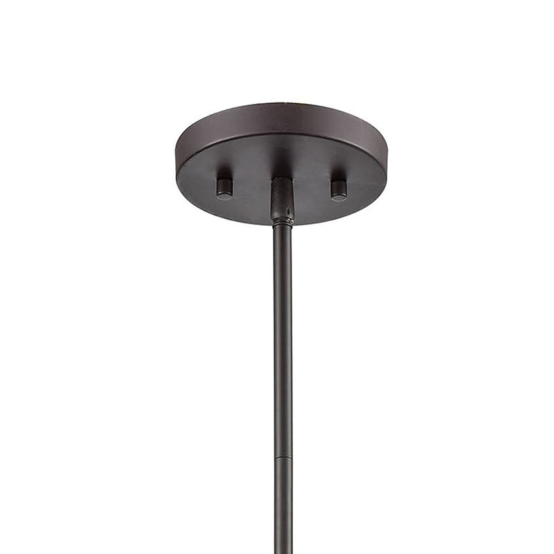 Atlas Mickley 12in 1-Light Mini Pendant | Oil Rubbed Bronze and Clear Glass | Kitchen Island & Dining Room | 12 x 12 x 10 in | Model CL11634-BZ