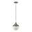 Atlas Mid-Century Schoolhouse 8''W 1Lt Mini Pendant, Pecan/WH