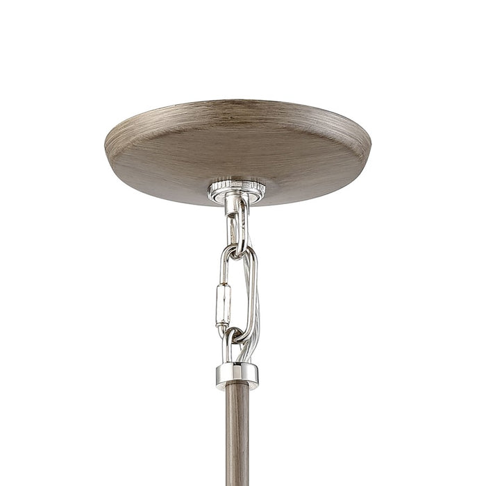 Atlas Mid-Century Schoolhouse 8''W 1Lt Mini Pendant, Pecan/WH