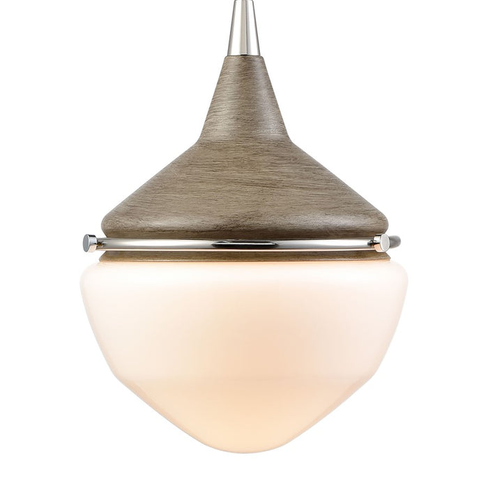 Atlas Mid-Century Schoolhouse 8''W 1Lt Mini Pendant, Pecan/WH
