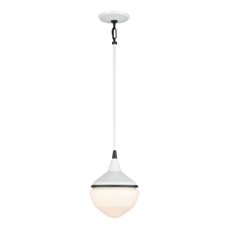 Atlas Lighting Mid-Century Schoolhouse 12''W 1Lt Mini Pendant, WH