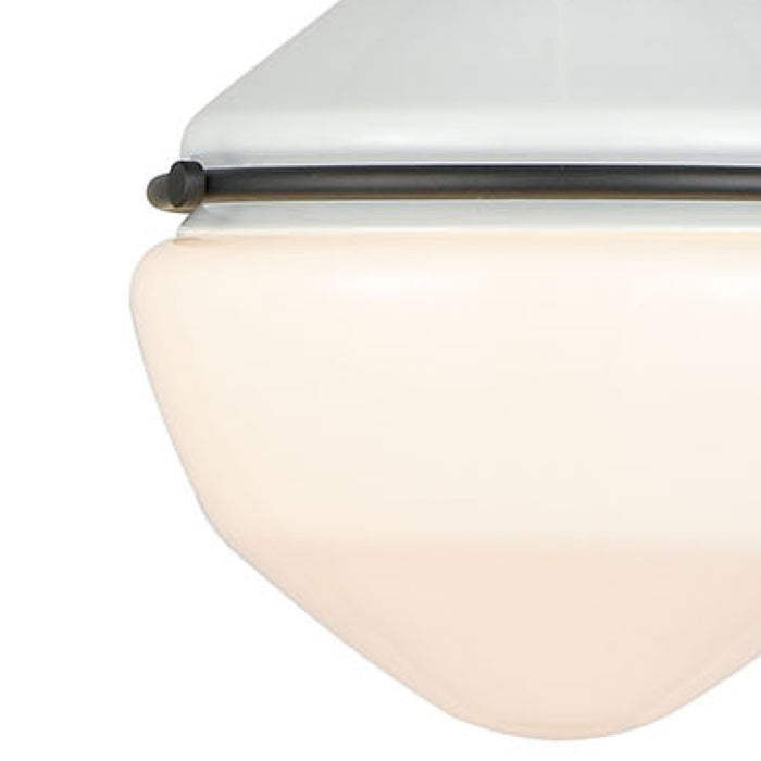 Atlas Lighting Mid-Century Schoolhouse 12''W 1Lt Mini Pendant, WH