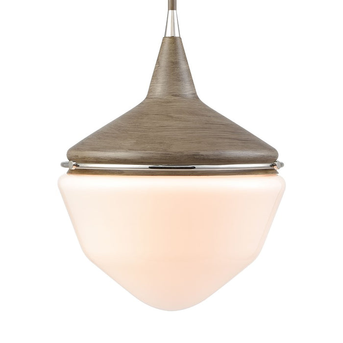 Atlas Mid-Century Schoolhouse 12''W 1Lt Mini Pendant, Pecan/WH
