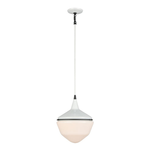 Atlas Lighting Mid-Century Schoolhouse 16"W 1Lt Mini Pendant, White