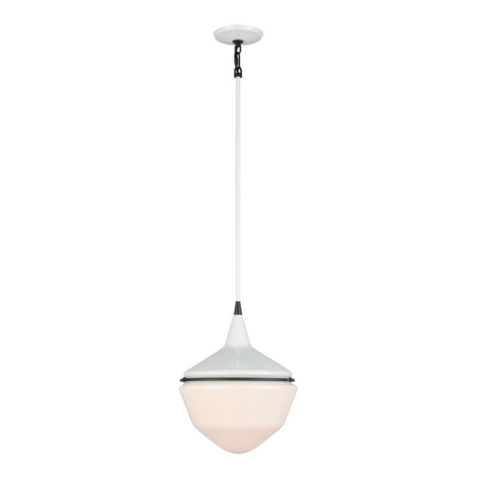Atlas Lighting Mid-Century Schoolhouse 16"W 1Lt Mini Pendant, White