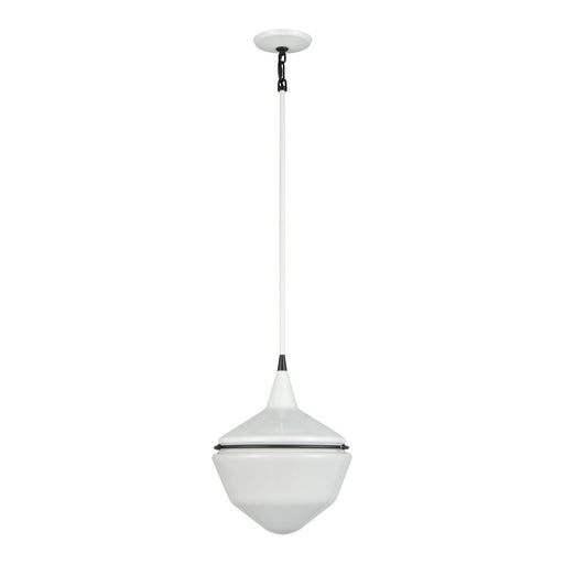 Atlas Lighting Mid-Century Schoolhouse 16"W 1Lt Mini Pendant, White