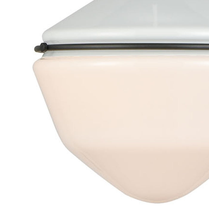 Atlas Lighting Mid-Century Schoolhouse 16"W 1Lt Mini Pendant, White