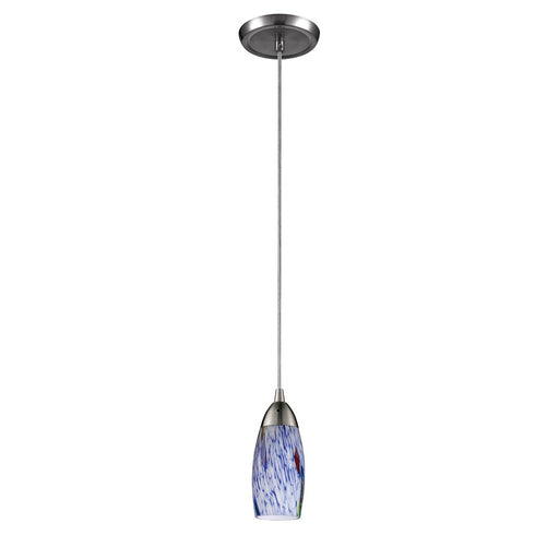 Atlas Lighting Milan 3'' Wide 1Lt Pendant, Nickel/Starburst Blue