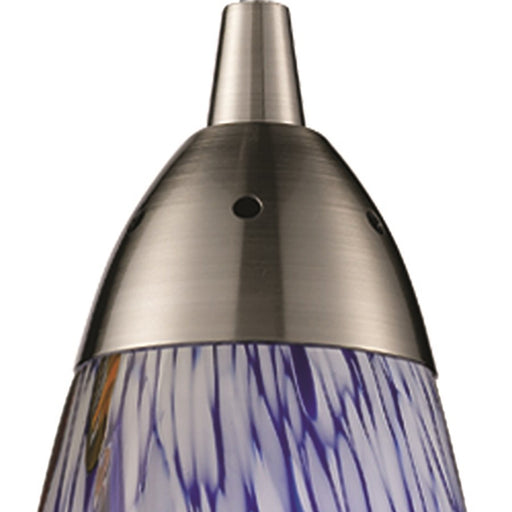 Atlas Lighting Milan 3'' Wide 1Lt Pendant, Nickel/Starburst Blue