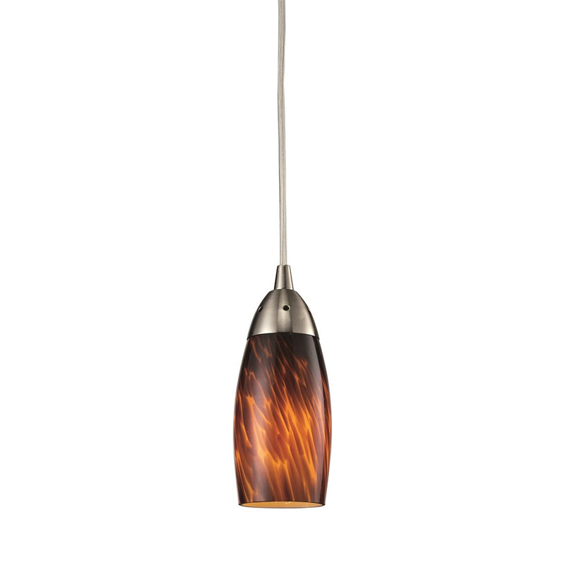 Atlas Lighting Milan 3in 1-Light Pendant | Transitional Espresso Glass and Satin Nickel | Kitchen Island & Dining Room | Model CL11637-BN