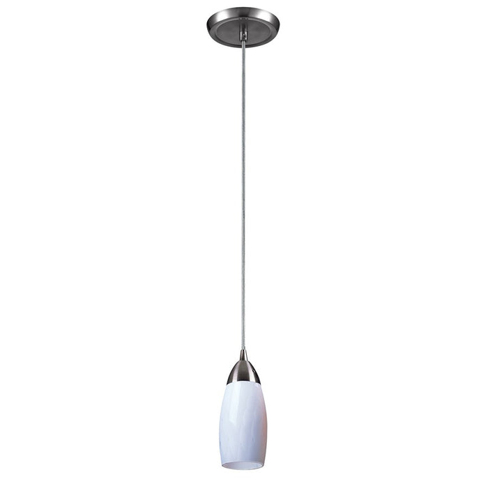 Atlas Lighting Milan 3''W 1Lt Pendant, Nickel/Simple White Glass