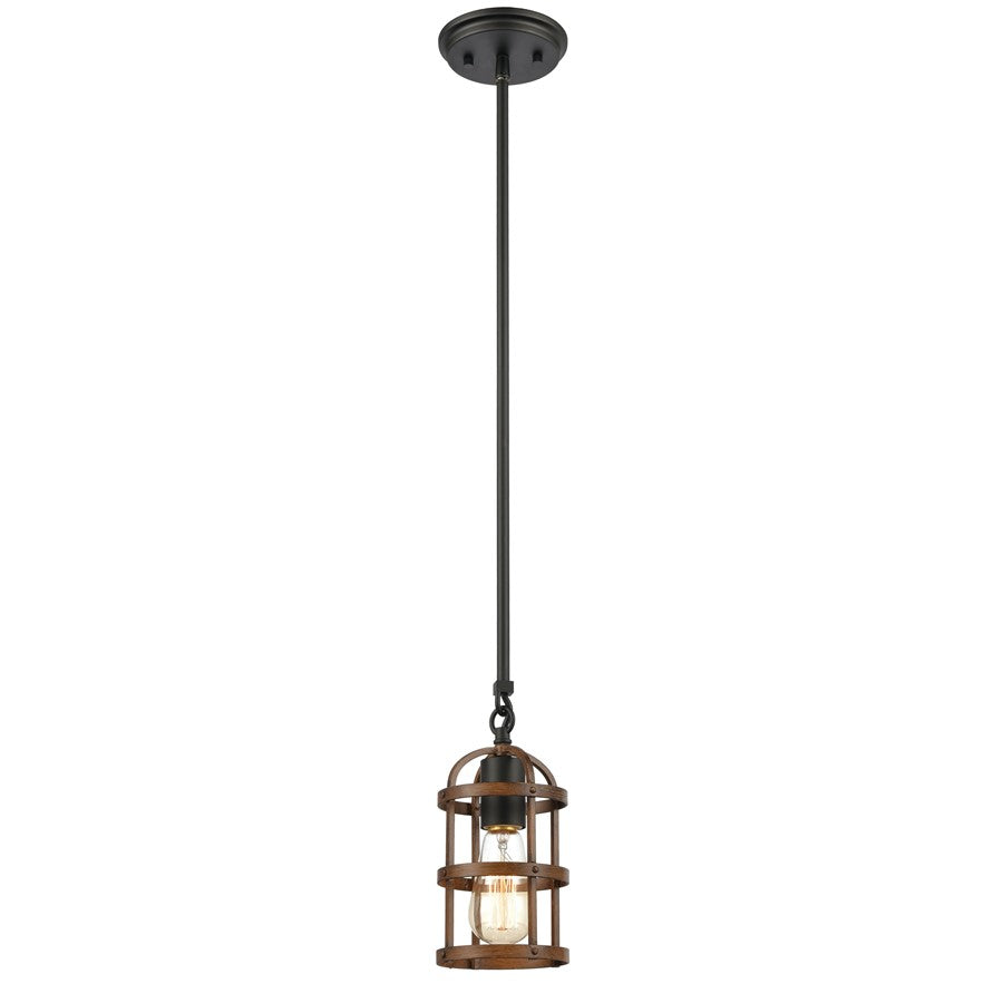 Atlas Lighting Millville 5'' Wide 1Lt Mini Pendant, Matte Black