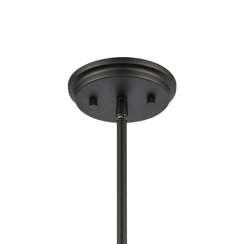 Atlas Lighting Millville 5in 1-Light Mini Pendant | Transitional Matte Black and Dark Oak Metal Cage | Kitchen Island & Dining | Model CL11638-BK