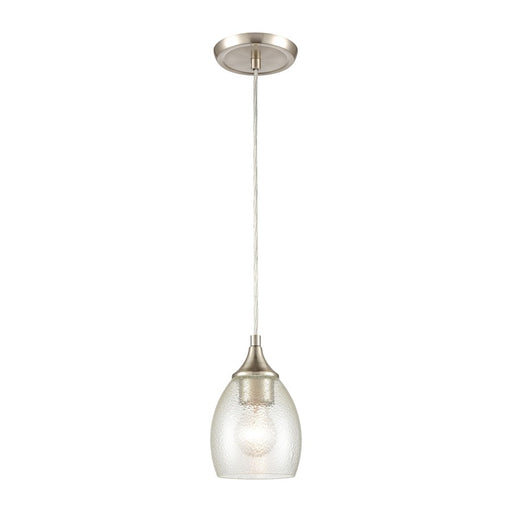 Atlas Lighting Miranda 5''W 1Lt Mini Pendant, Satin Nickel/White
