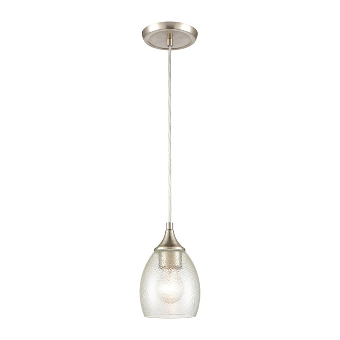 Atlas Lighting Miranda 5''W 1Lt Mini Pendant, Satin Nickel/White