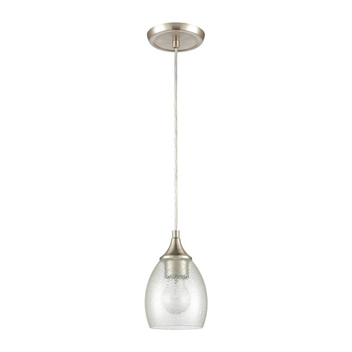 Atlas Lighting Miranda 5''W 1Lt Mini Pendant, Satin Nickel/White