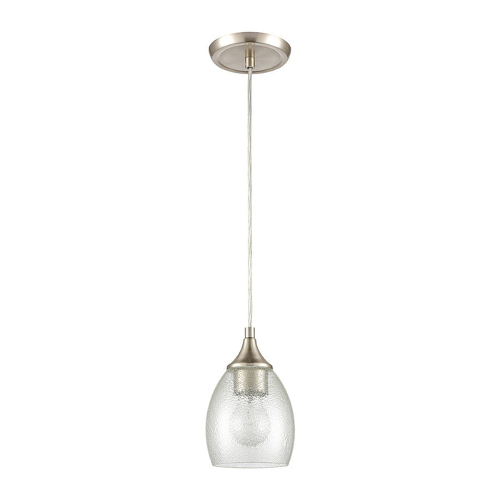 Atlas Lighting Miranda 5''W 1Lt Mini Pendant, Satin Nickel/White