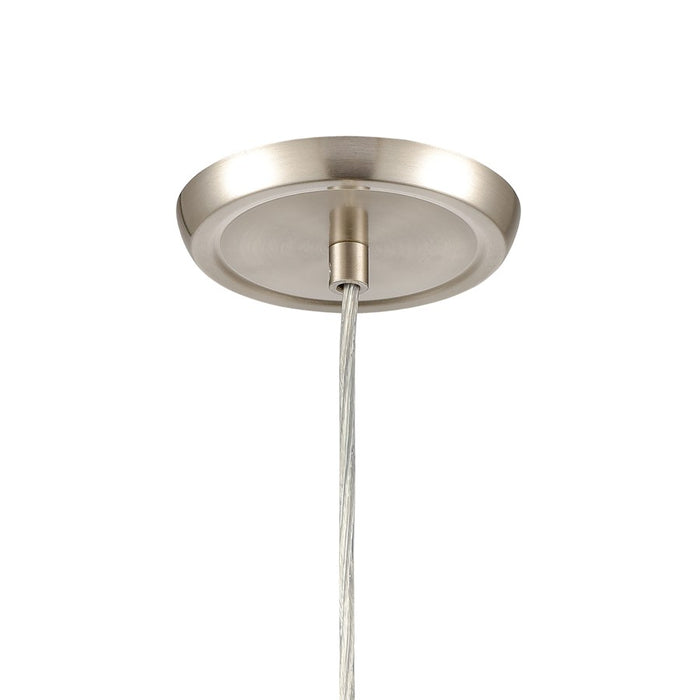 Atlas Lighting Miranda 5''W 1Lt Mini Pendant, Satin Nickel/White
